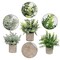 Mini Potted Plants Artificial Eucalyptus Boxwood Rosemary Faux Herbs Small House Plants 8.3"-9" Tall for Indoor Greenery Tabletop Décor Centerpiece (Sprayed Eucalyptus)